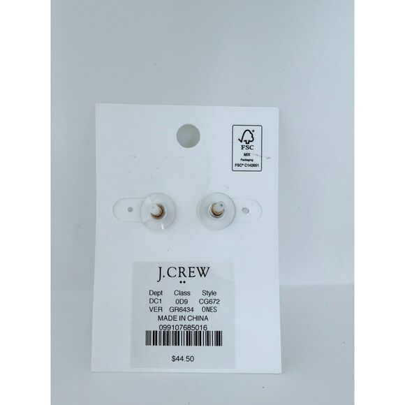 NWT J.Crew Factory Four Leaf Clover Green Gem Statement Earrings St Patricks Day - Picture 3 of 4